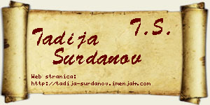 Tadija Surdanov vizit kartica